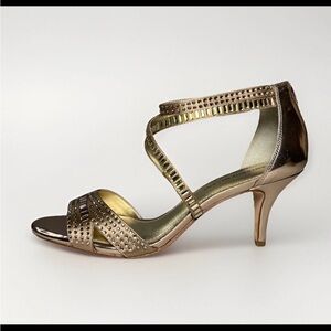 Antonio Melani Tess Jeweled Dress‎ Strappy Heels Sandals 9.5 M COLOR CRM/PENNY